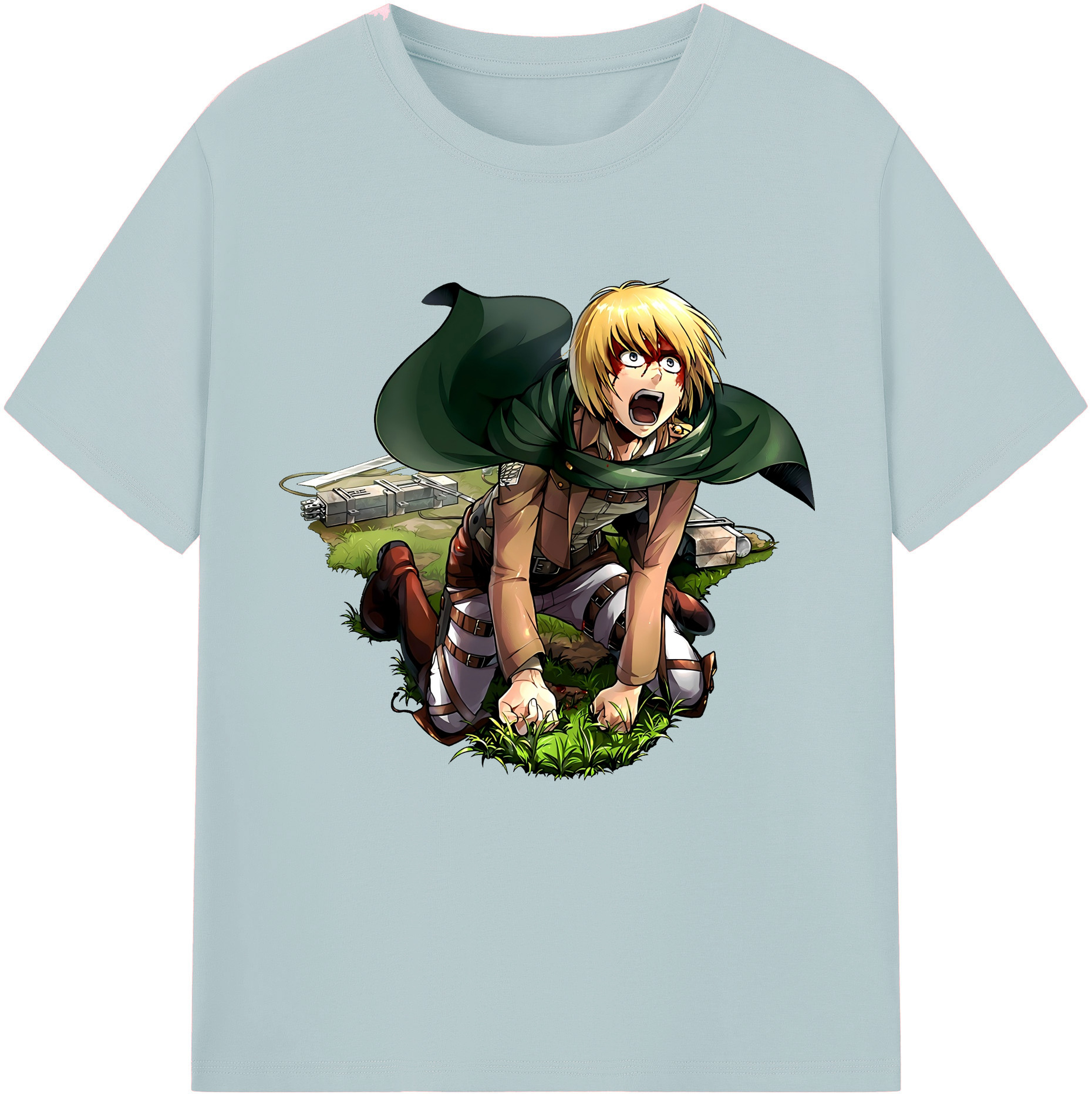 （画像用） 進撃の巨人 アルミン·アルレルト Attack on Titan Armin Arlert 綿100％半袖Tシャツ（フロントプリント）